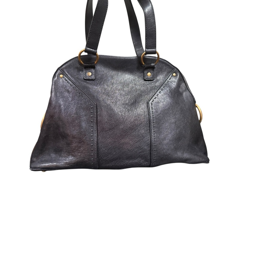 Yves Saint Laurent YSL Muse Black Leather Satchel Bag Gold Hardware - Picture 8 of 9